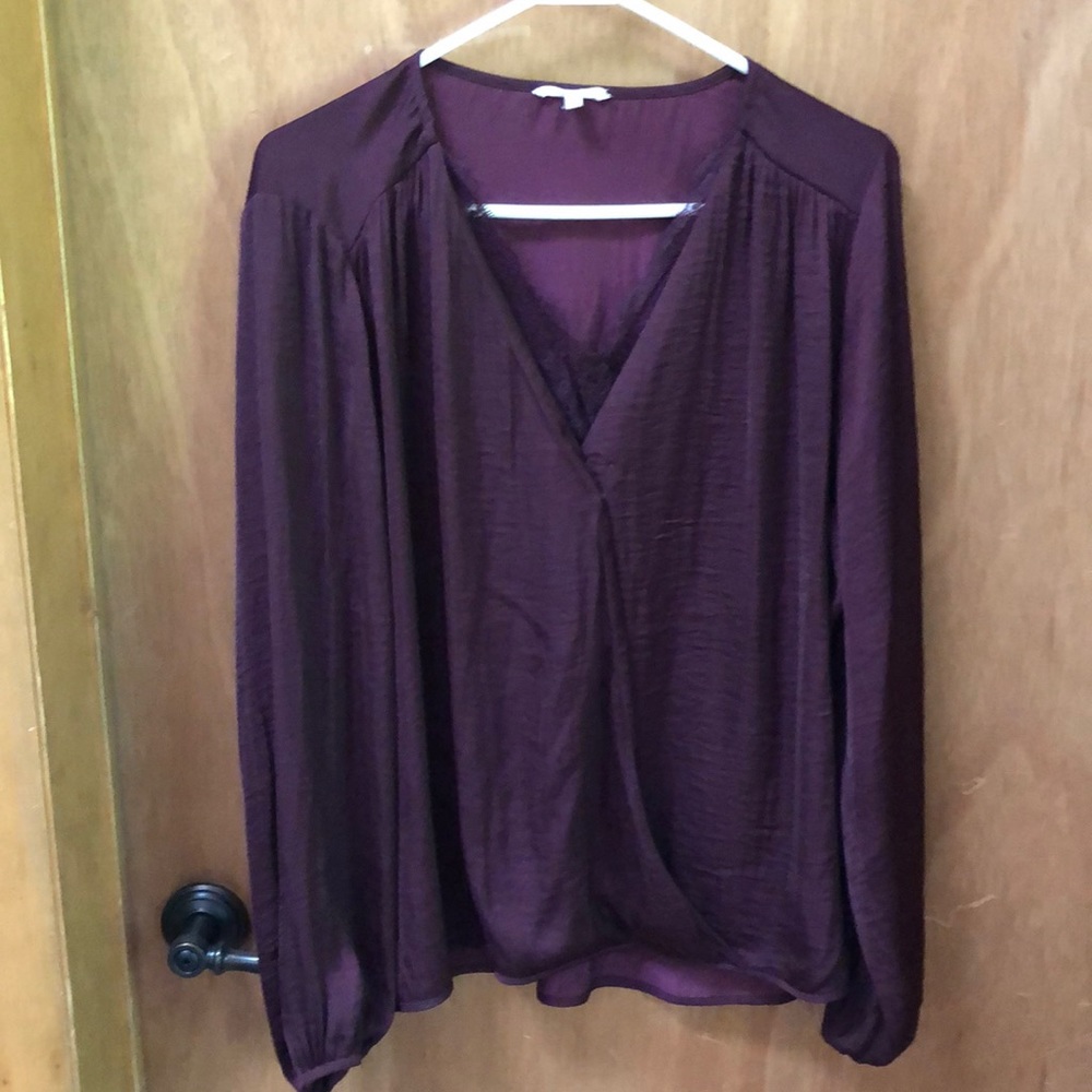 Maurices burgandy crossover top size XL